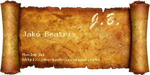 Jakó Beatrix névjegykártya